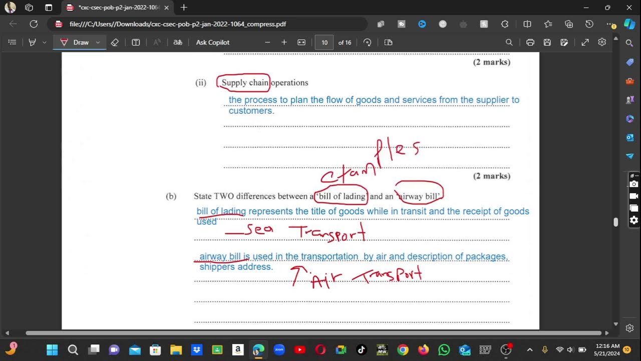CSEC PRINCIPLE OF BUSINESS PAPER 2 FOR MAY/JUNE 2024 TOMORROW!