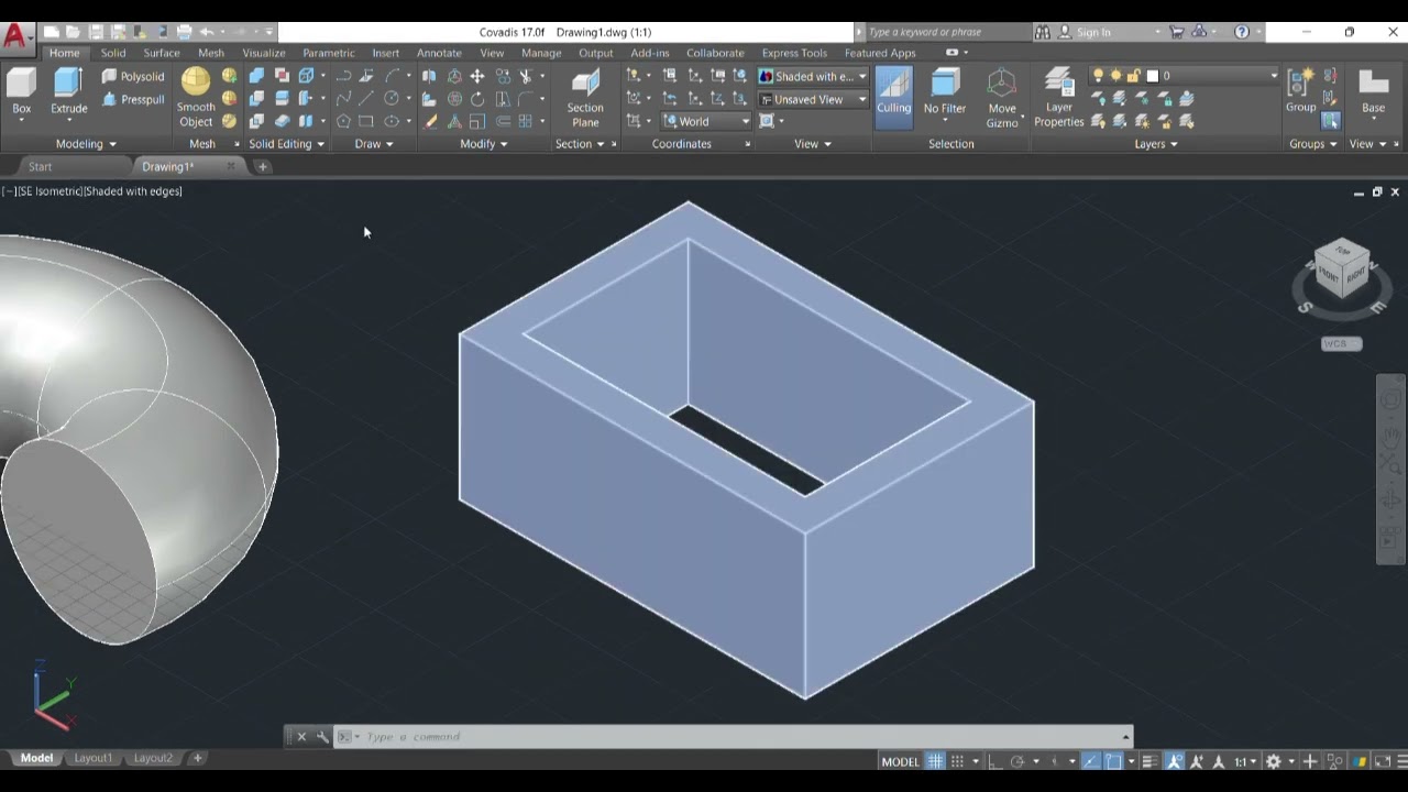 COUR D'AUTOCAD N°21 3D ONGLET ACCEUIL GROUPE SOLID EDITING #cao #autocad #design #architecture #3d