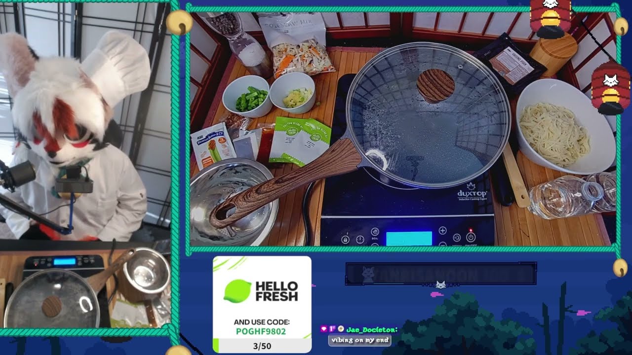 [VOD] Fursuit Cooking Stream with Hello Fresh! Dandan Noodle Ramen! #ad