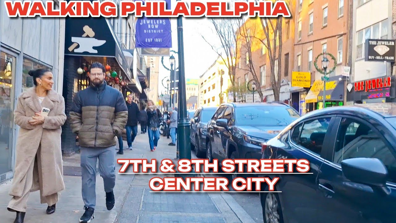 POV: VERY COLD 7TH & 8TH STREETS WALKING TOUR IN CENTER CITY PHILLY PENNSYLVANIA 