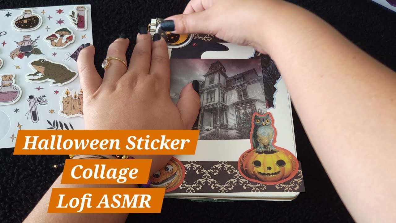 Lofi ASMR 🎃 Мягкий голос • Наклейки на Хэллоуин • Создай страницу книги наклеек на Хэллоуин вмест...