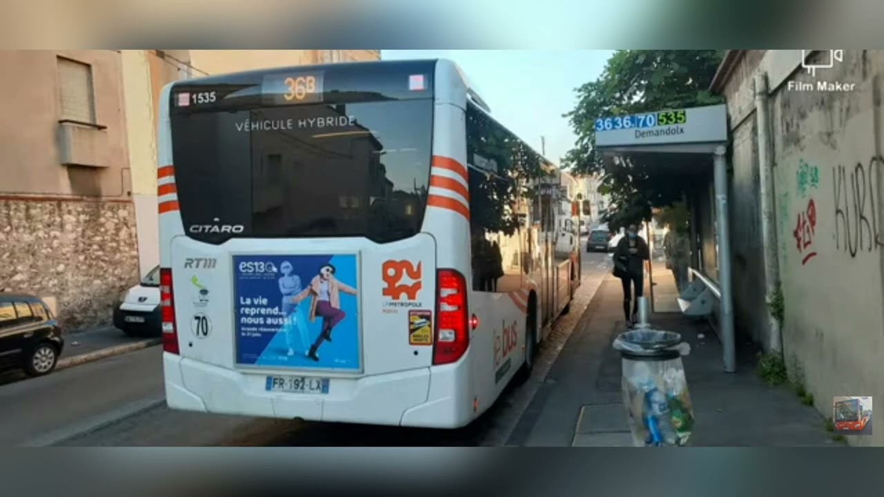 RTM La Métropole Mobilité le bus | Mercedes Citaro C2H €6 n°1535 | Ligne 36B