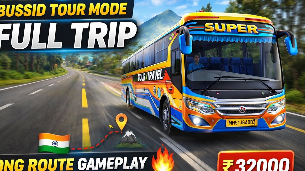 BUSSID Tour Mode Full Trip | Indian Bus Long Route Gameplay 🚌🔥
