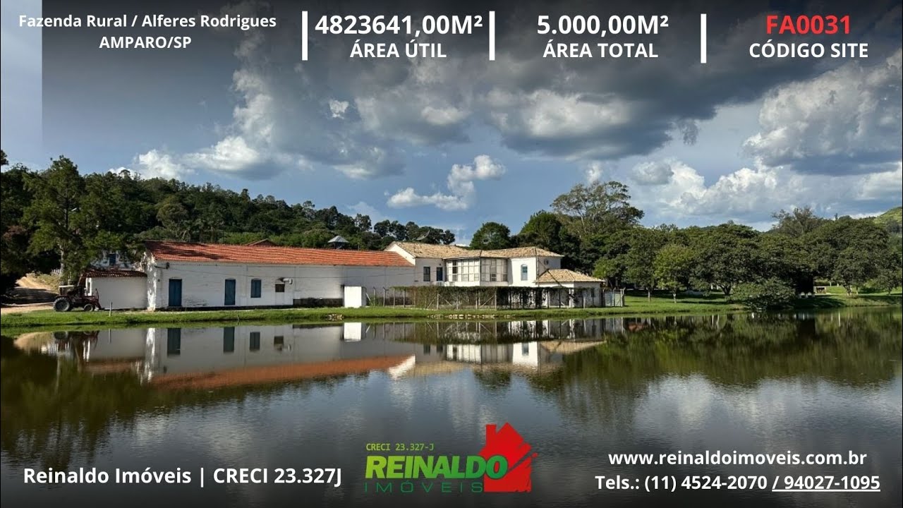 Fazenda Centenária do ciclo do café por R$ 32.000.000,00 - Alferes Rodrigues - Amparo/SP