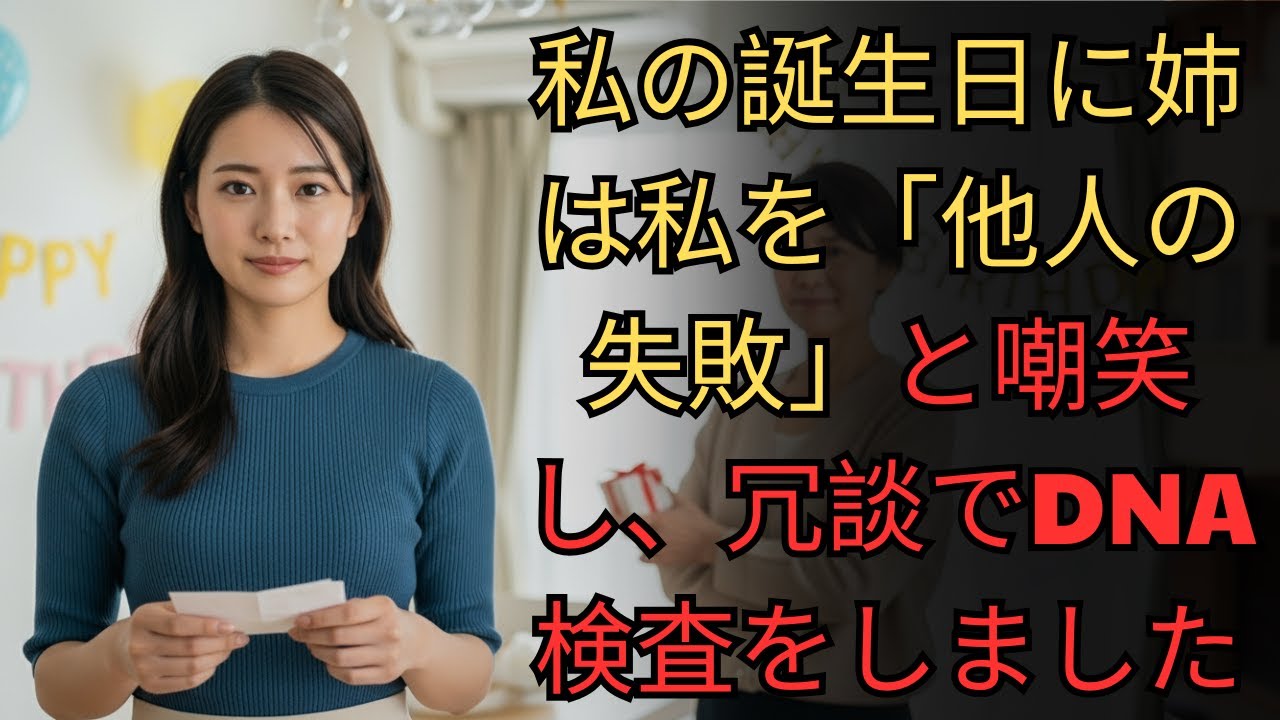 私の誕生日に姉は私を「他人の失敗」と嘲笑し、冗談でDNA検査をしました