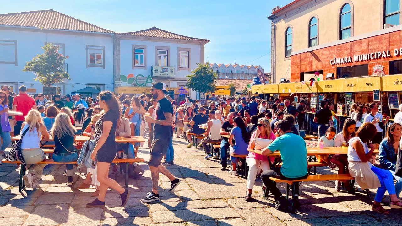 Caminha Village, Portugal 🇵🇹 | ArtBeerFest | Viana do Castelo Walking Tour 4K ASMR | Summer 2023