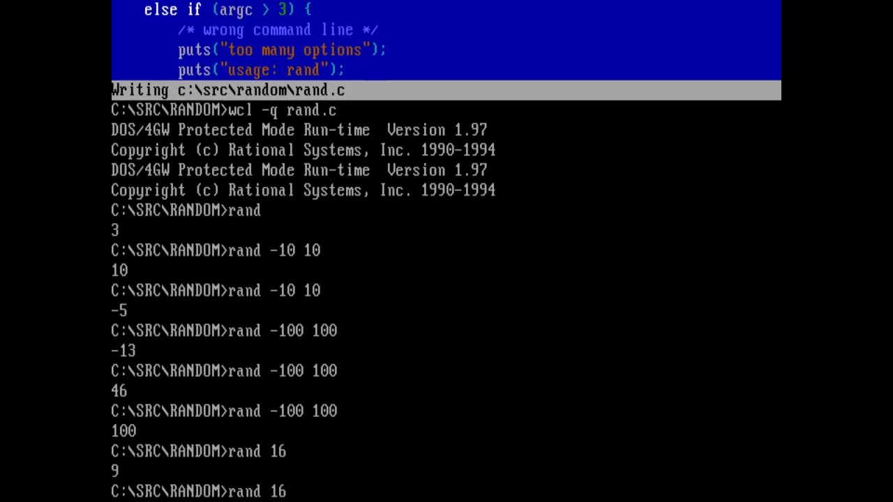 Writing a random number program