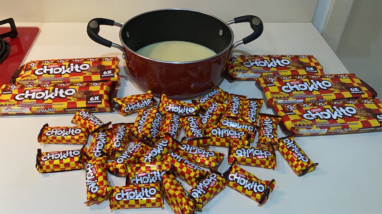 FIZ UM MEGA BRIGADEIRO COM MUITOS CHOKITOS DO MERCADO! (Ficou bom?)