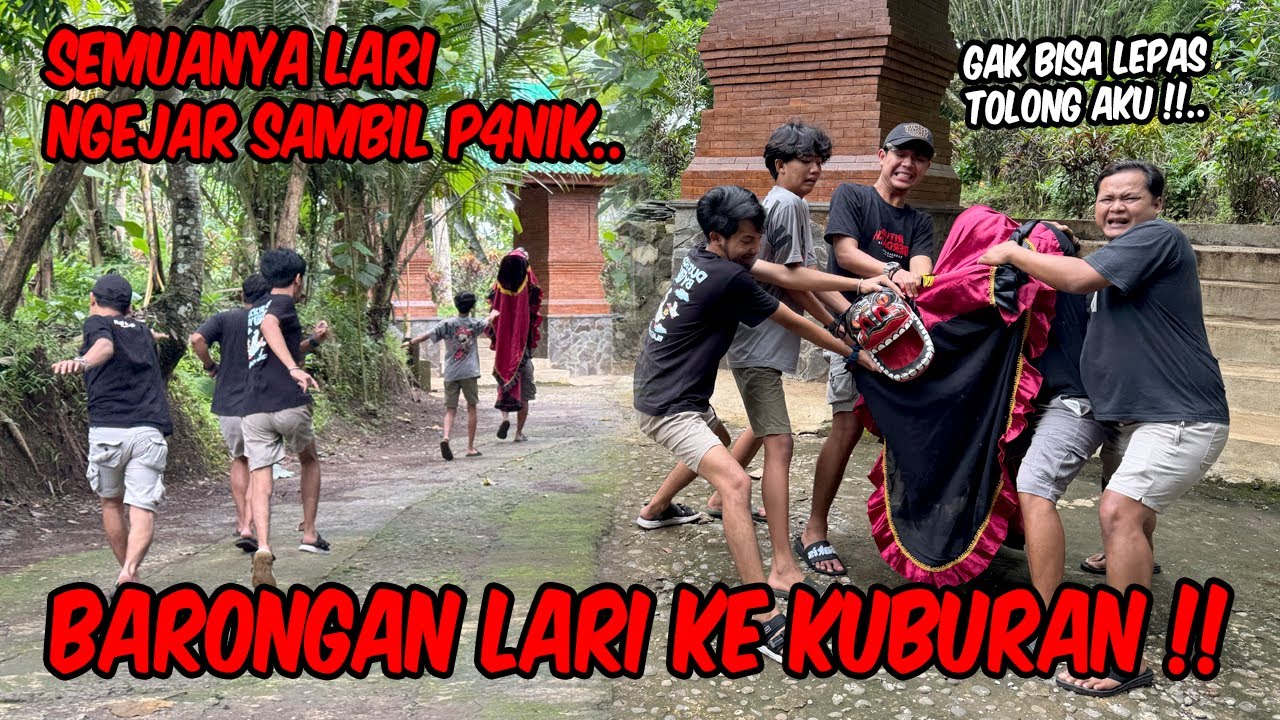 Pertanda apakah ini !! BARONGAN BLEDUG MENDADAK LARI KE ARAH KUBURAN