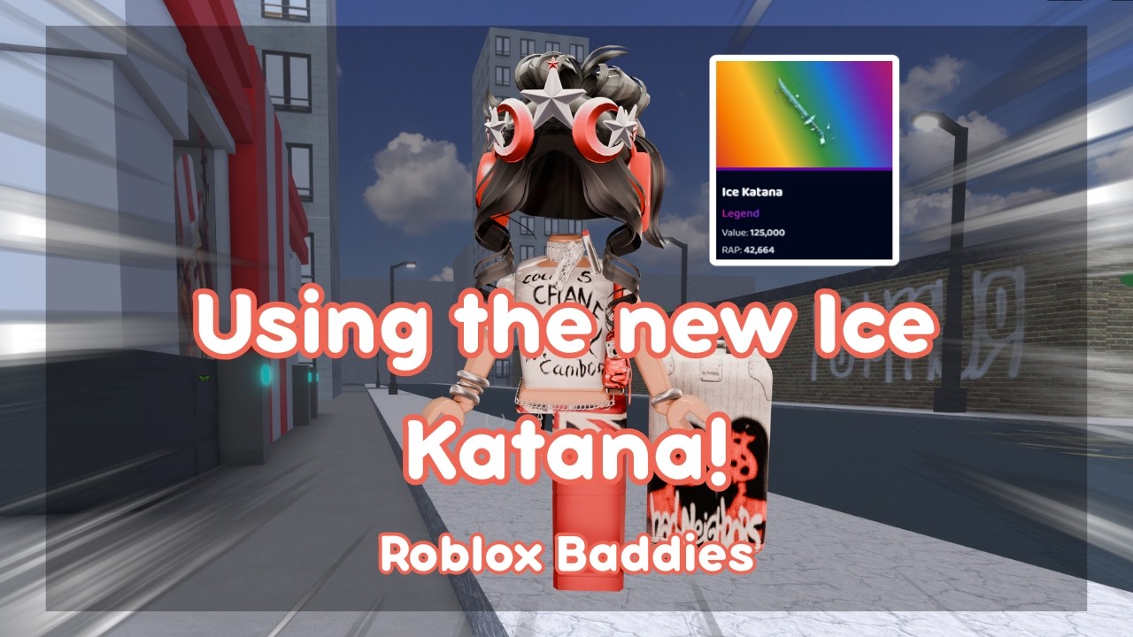 Использую новую ледяную катану в Roblox BADDIES!