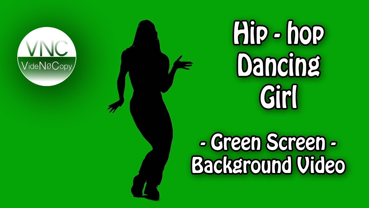 Silhouette of Hip hop Dancing Girl with Green Screen - VideNoCopy No Copyright Background Video Loop