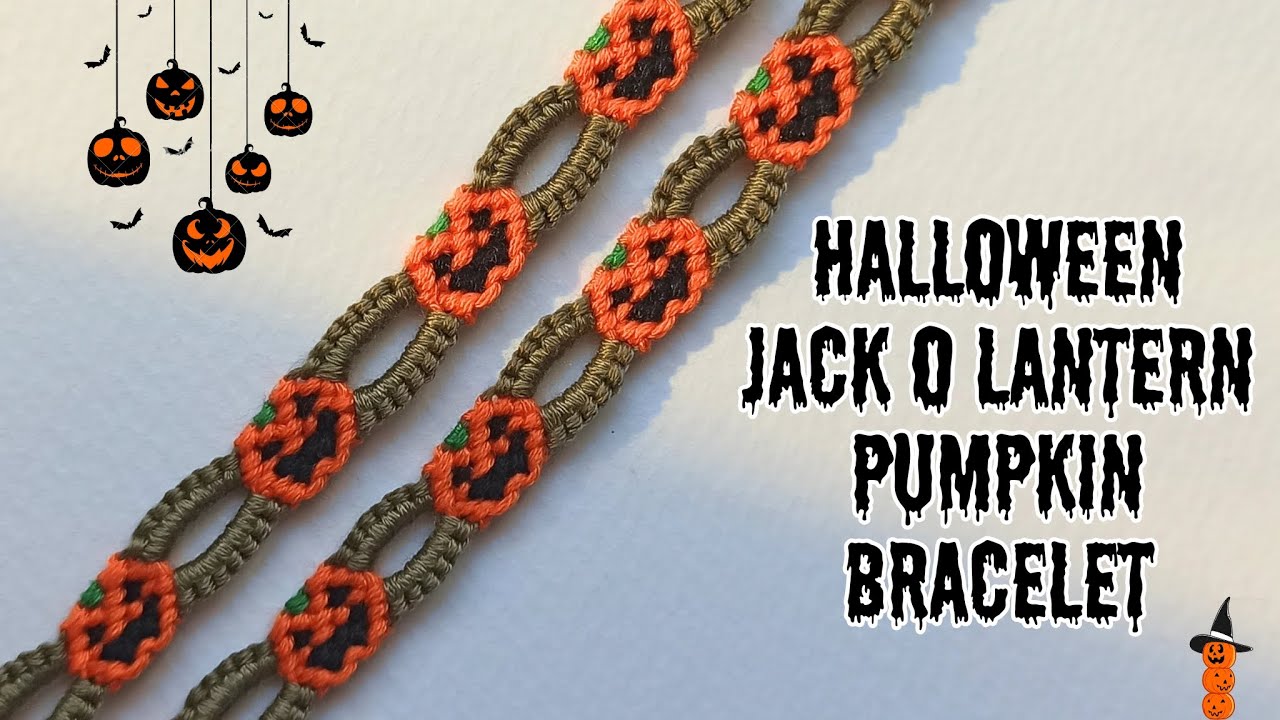 Halloween Jackolantern Pumpkin Friendship Bracelet 🎃 Friendship Bracelet Tutorial