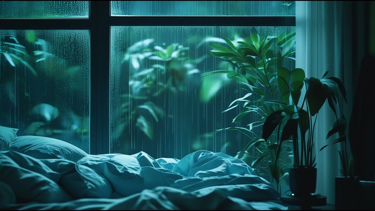 Cozy Evening Ambiance with Gentle Rainfall 💧