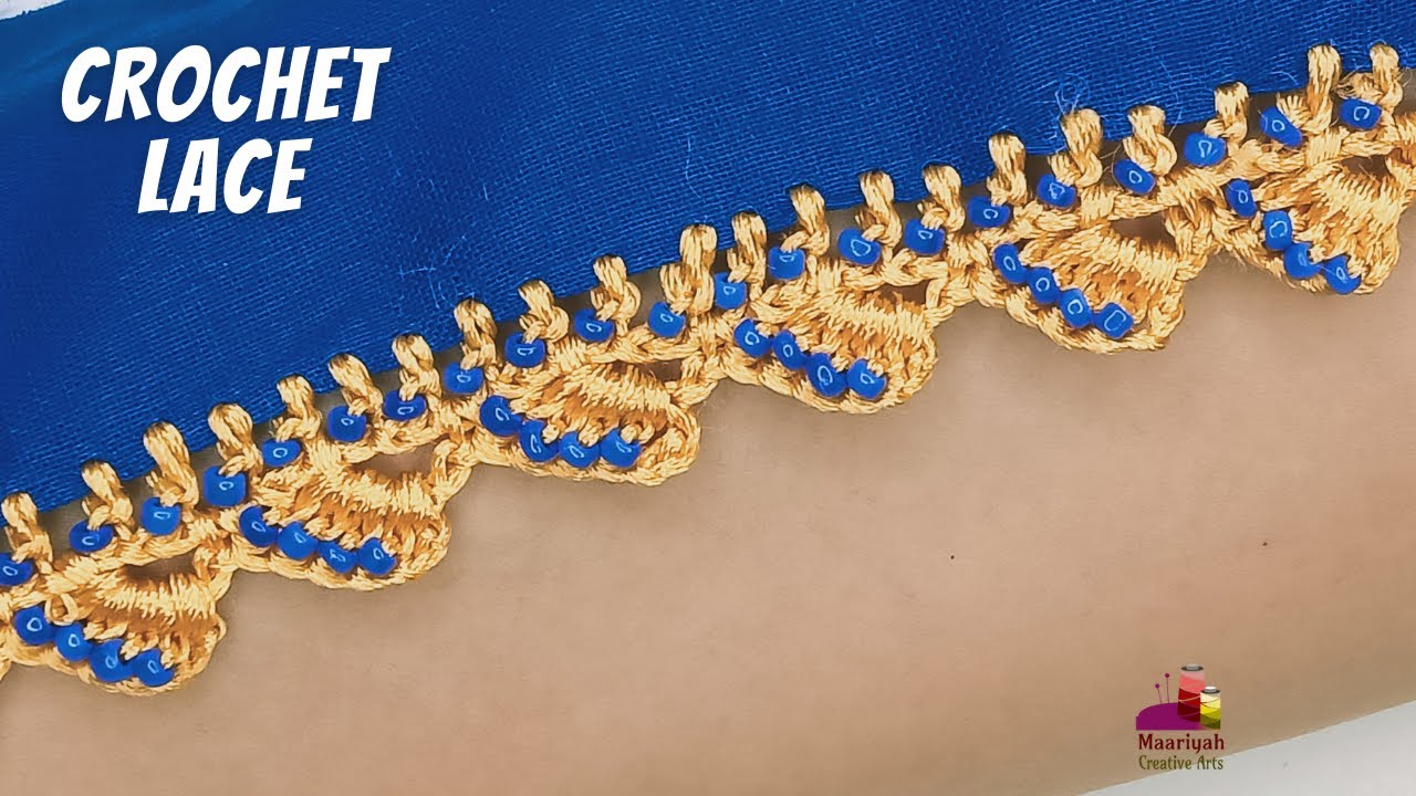 Make Beaded Crochet Lace for Dupatta | Qureshia New Design - 346