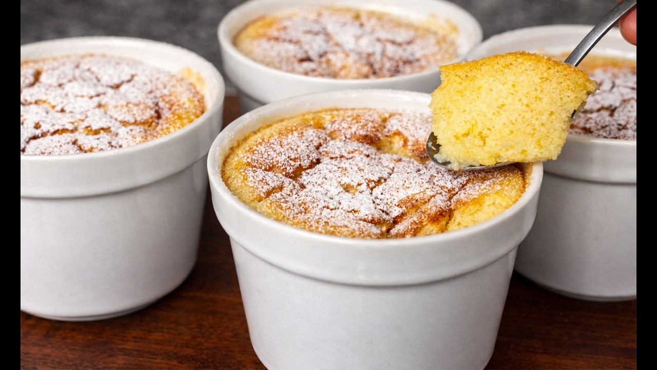 Soft Moist and Velvety Lemon Pudding Cake