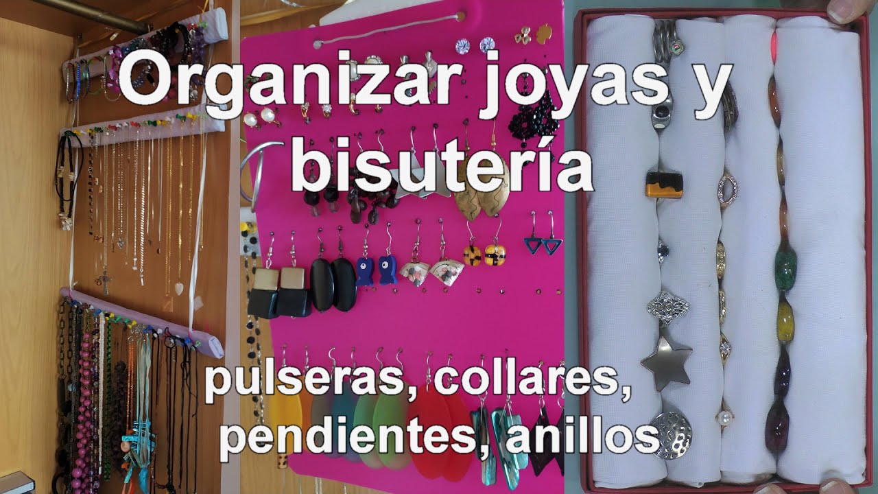Cómo organizar joyas y bisutería. DIY fácil y barato para pendientes, collares, pulseras y anillos