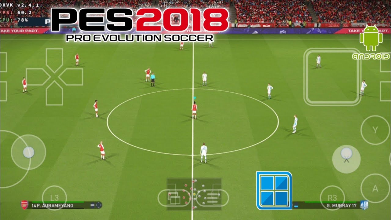 Pro Evolution Soccer 2018 Gameplay (HD) Winlator 10 Beta 2 (Windows Emulator) Android