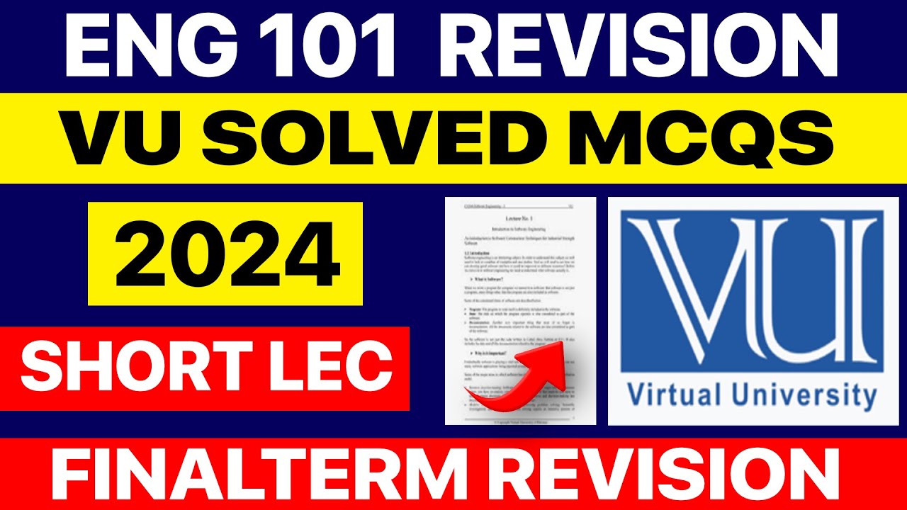 VU ENG101 Solved MCQs | Lessons 23-45 Full Revision | FINAL EXAM MCQS PREPRATION  #vuhelp #esacademy
