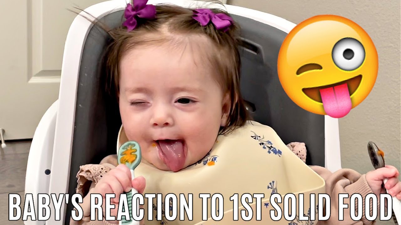 WE'RE BACK! OUR BABY TRIES SOLID FOODS FOR THE FIRST TIME!
