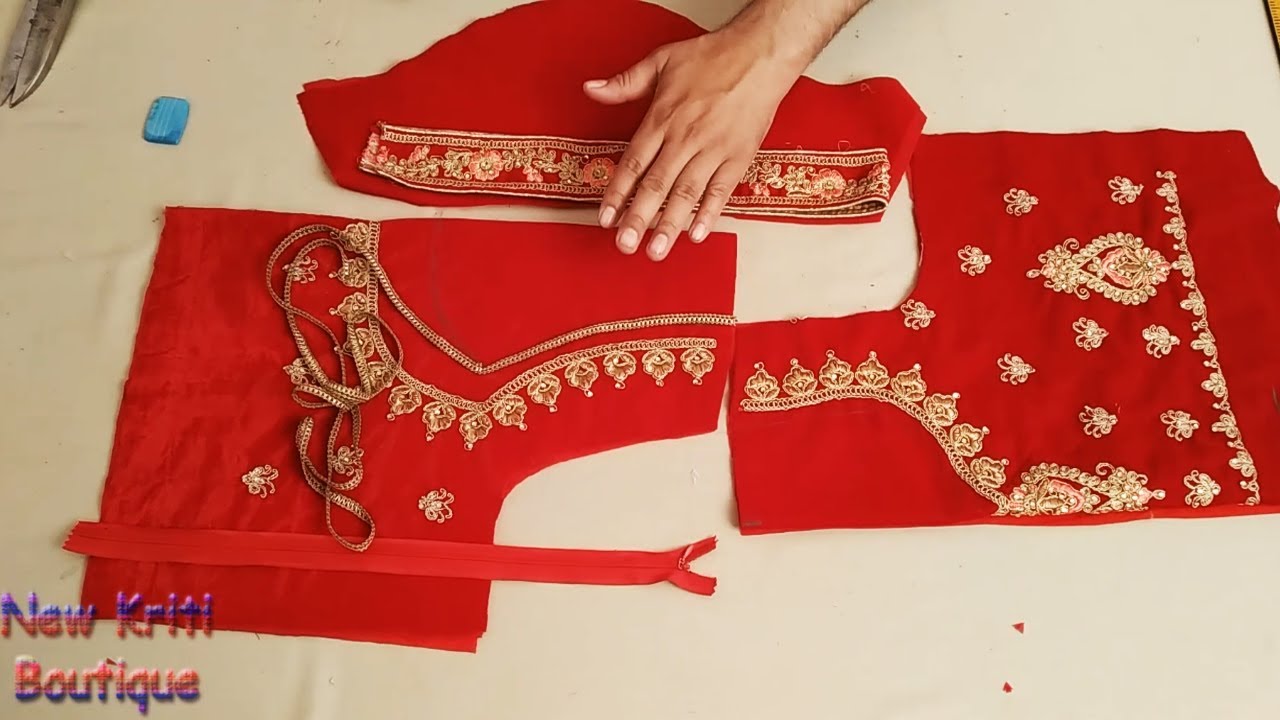 Heavy Work Bridal Choli / Blouse Cutting Step by Step