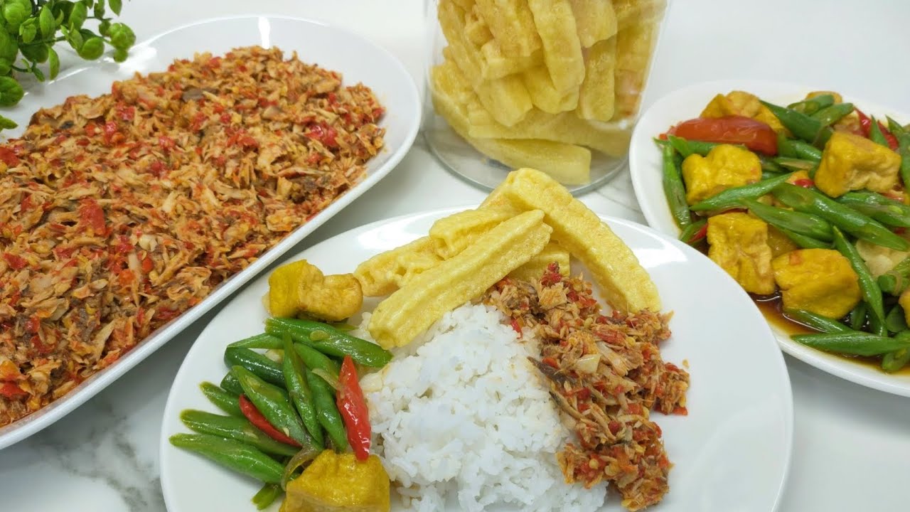 MENU HARIAN (Part 2) SUIR PINDANG PEDAS, TUMIS BUNCIS TAHU, JANGAN LUPA PAKE KERUPUK