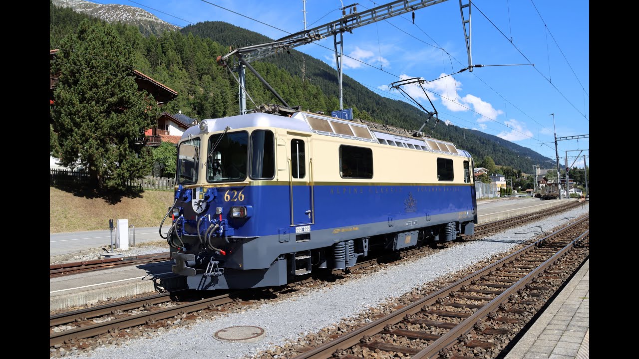 RhB, Erster regulärer Einsatz der Ge 4/4 II 626 Malans im neuen Pullman Express Design,18.09.2024