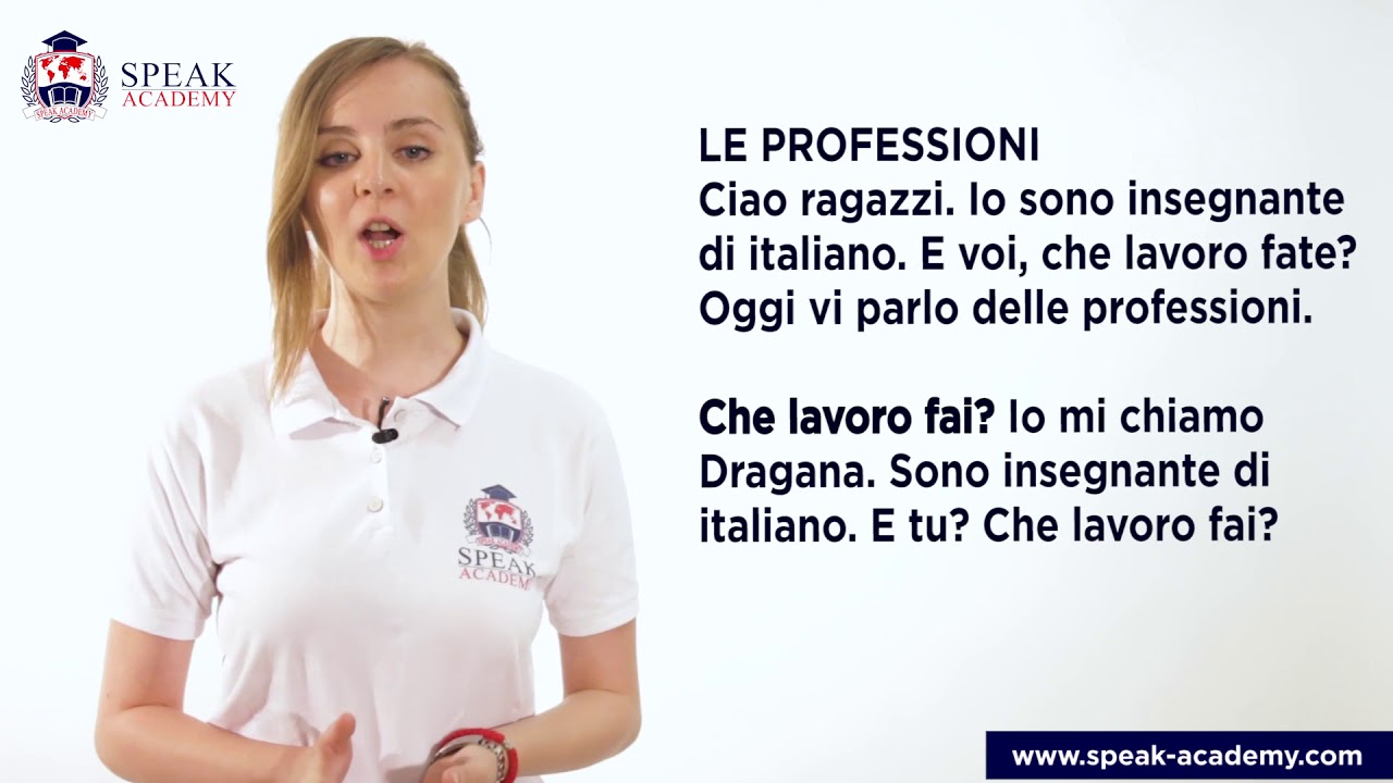 Italian lesson 4 - The professions - Le professioni