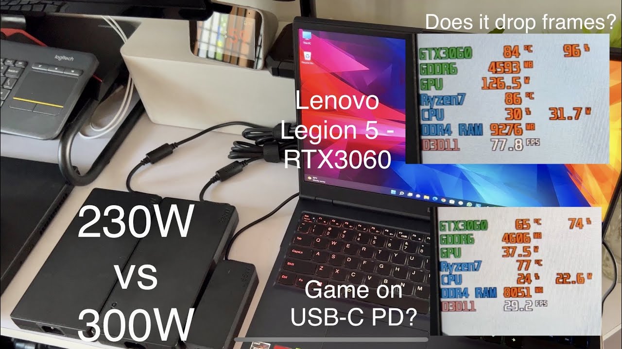 Блок питания Lenovo 230 Вт против 300 Вт &mdash; ноутбуки Legion | Зарядка через USB-C PD