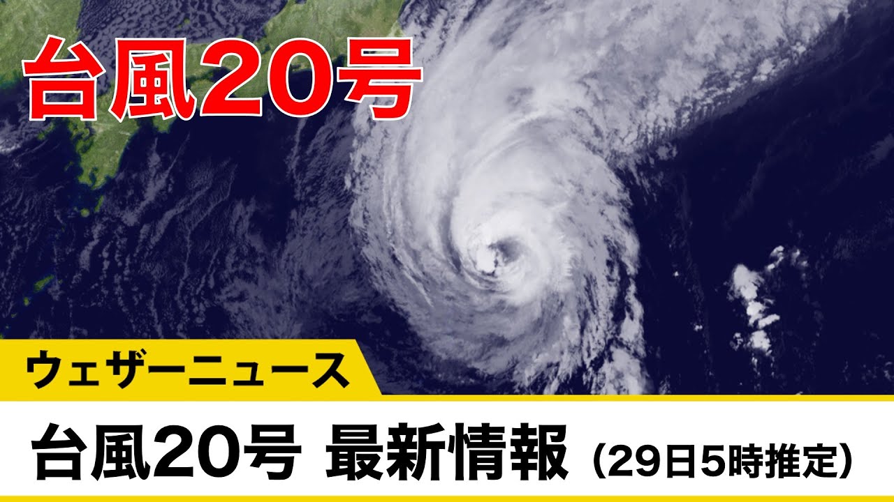 動画解説　台風20号最新情報（29日5時推定）