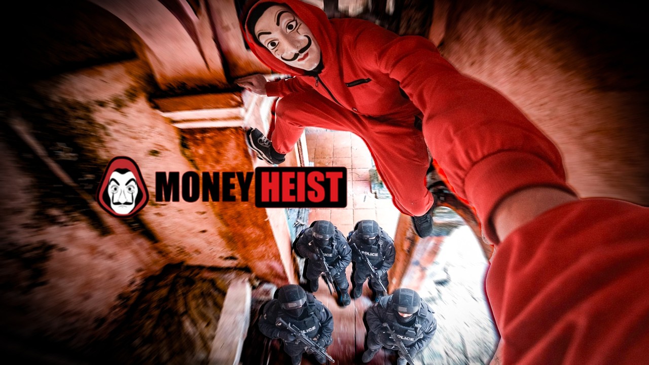 PARKOUR MONEY HEIST escaping POLICE in real life ( part 1 )