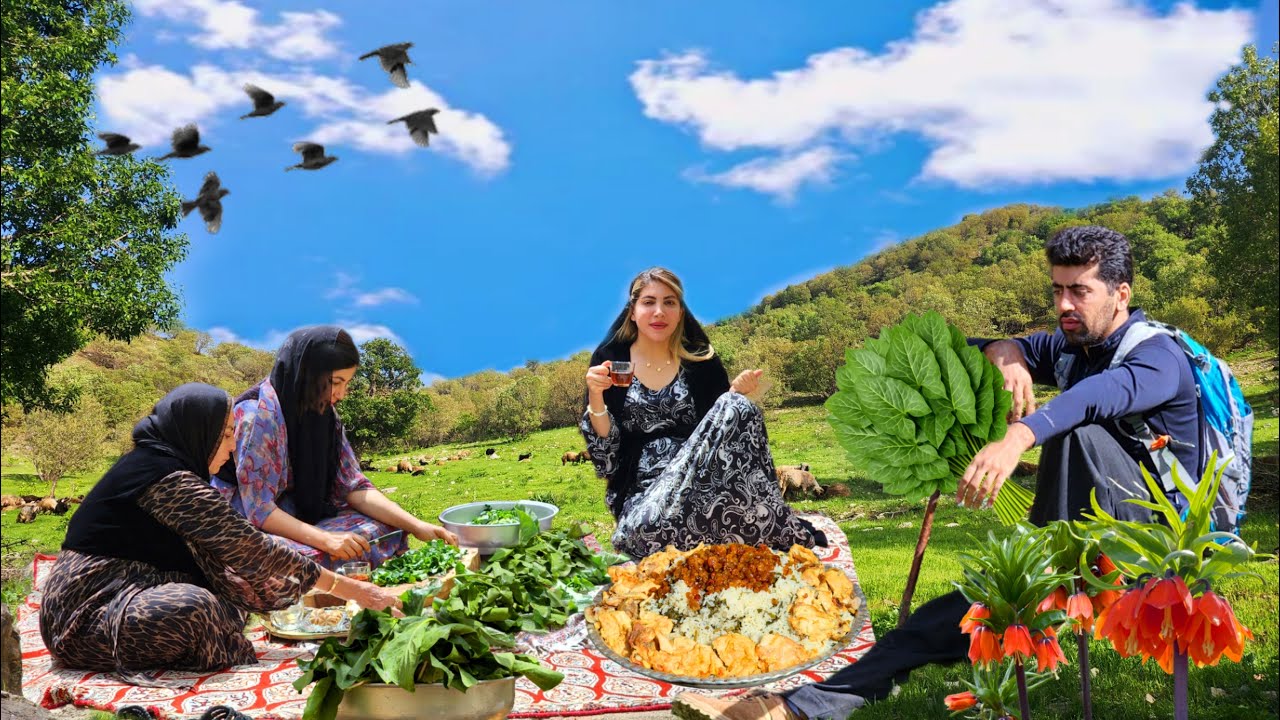 🌱IRAN VILLAGE LIFE COOKING WITH A RARE SPRING PLANT IN THE VILLAGE STYLE