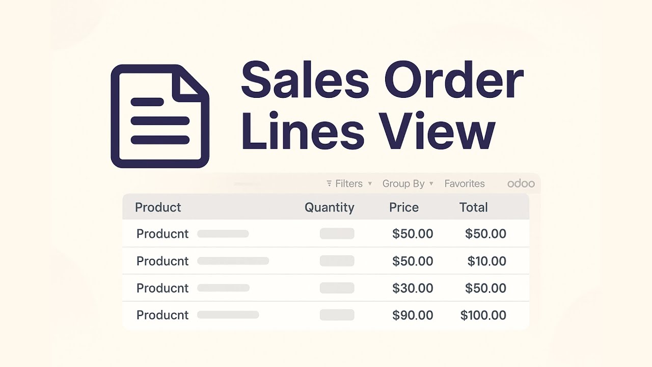 Sales Order Lines View in Odoo 18 | Group by Sales Orders | Full Details | #odoo @Odonity