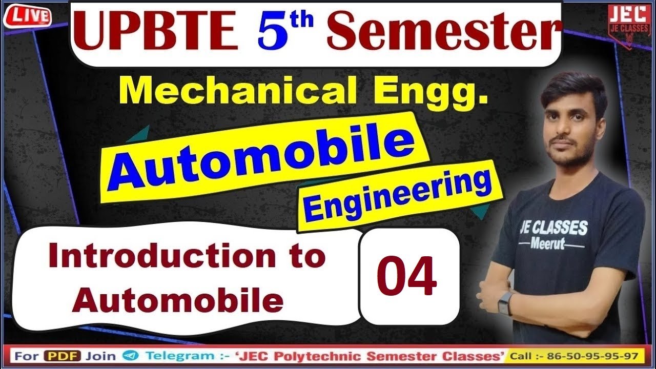 #04 UPBTE Automobile Engineering 5th Sem Mechanical Class for Polytechnic students || JE CLASSES