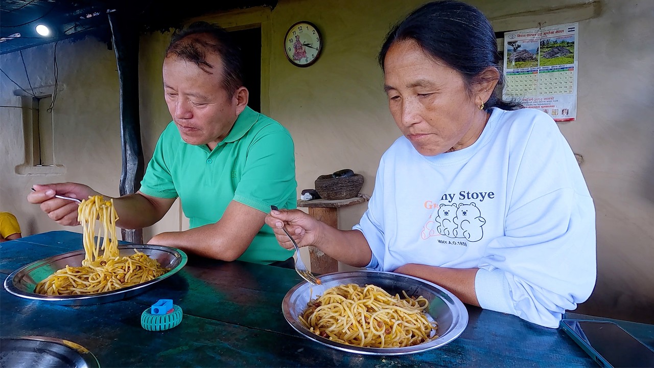 bhumi & sarmila's villagers came to meet them || cooking local noodles ||