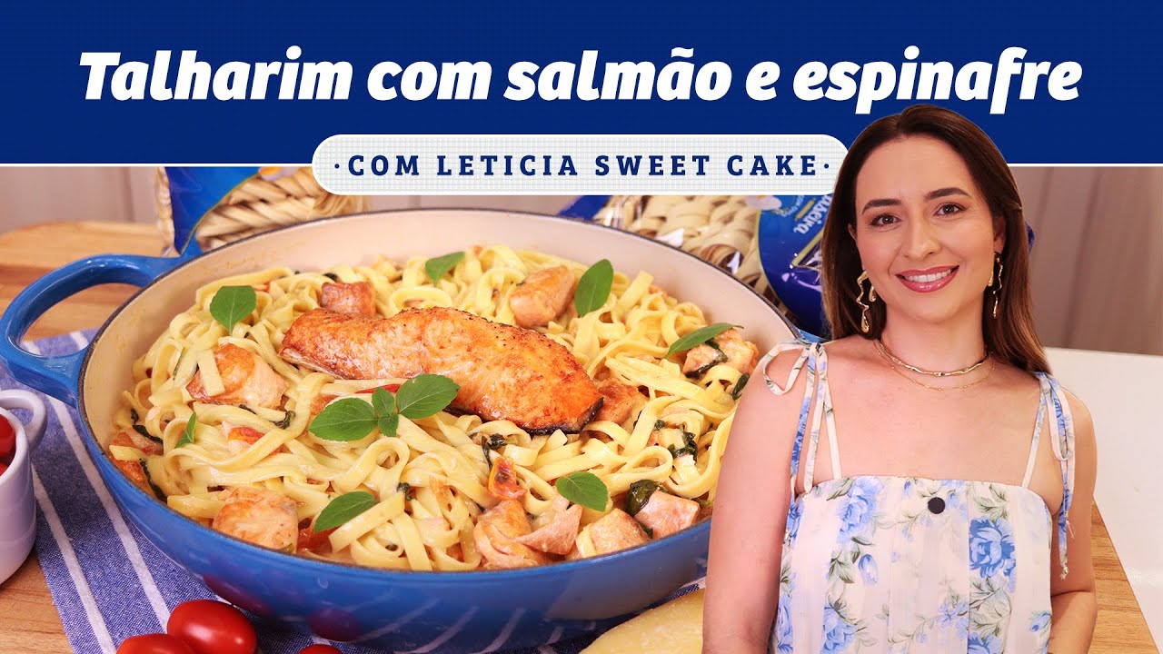 Receita de Talharim com Salmão e Espinafre Cremoso por @LetíciaSweetCake