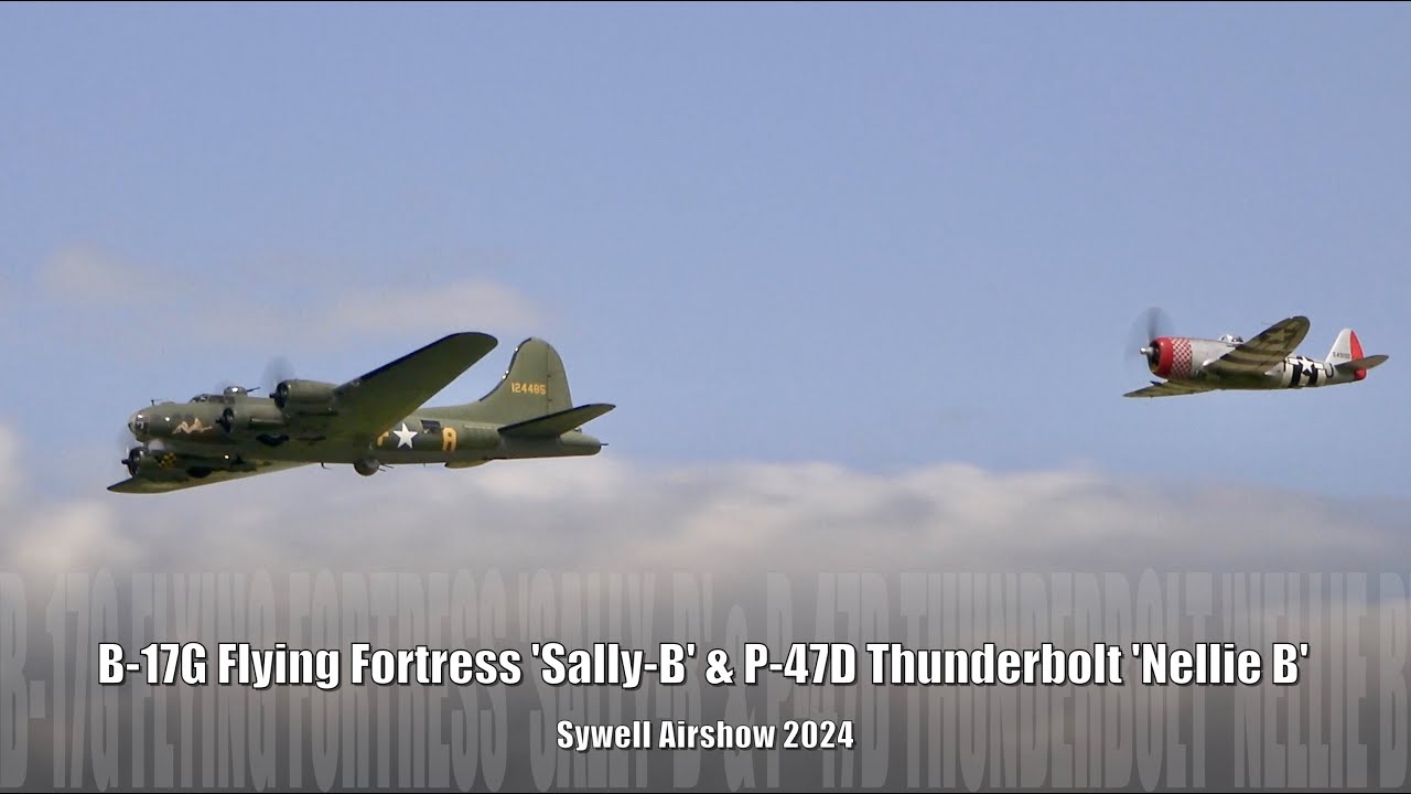B-17G Flying Fortress & P-47D Thunderbolt - Sywell Airshow 2024