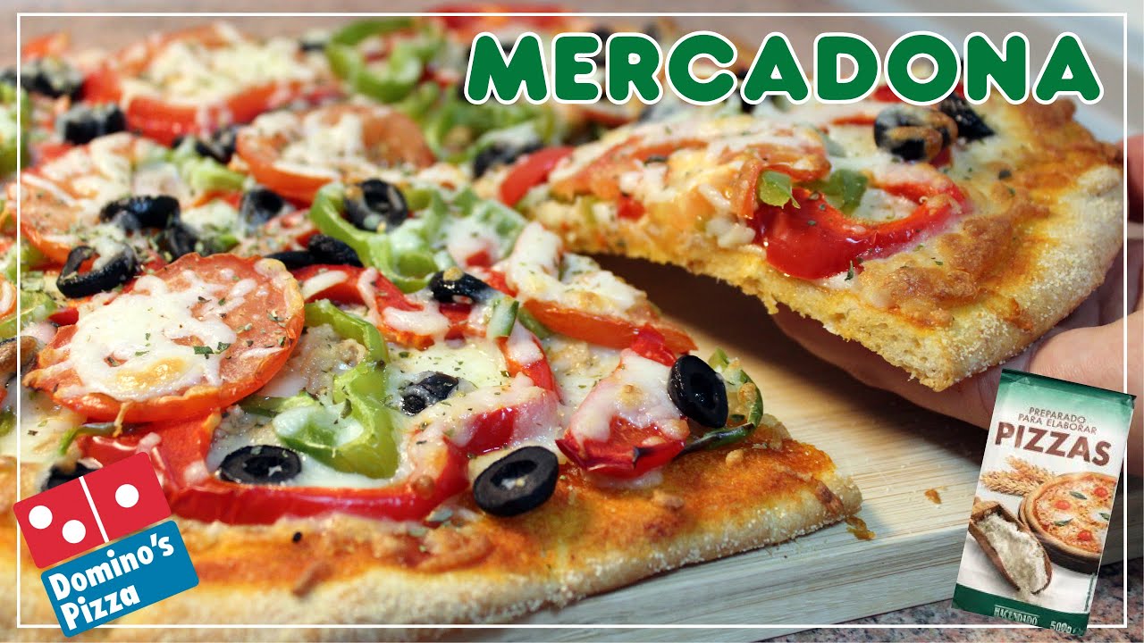 PIZZA CASERA HARINA MERCADONA ✅ FÁCIL Y DELICIOSA 🍕 Masa de pizza estilo Domino's - Pizza Hut