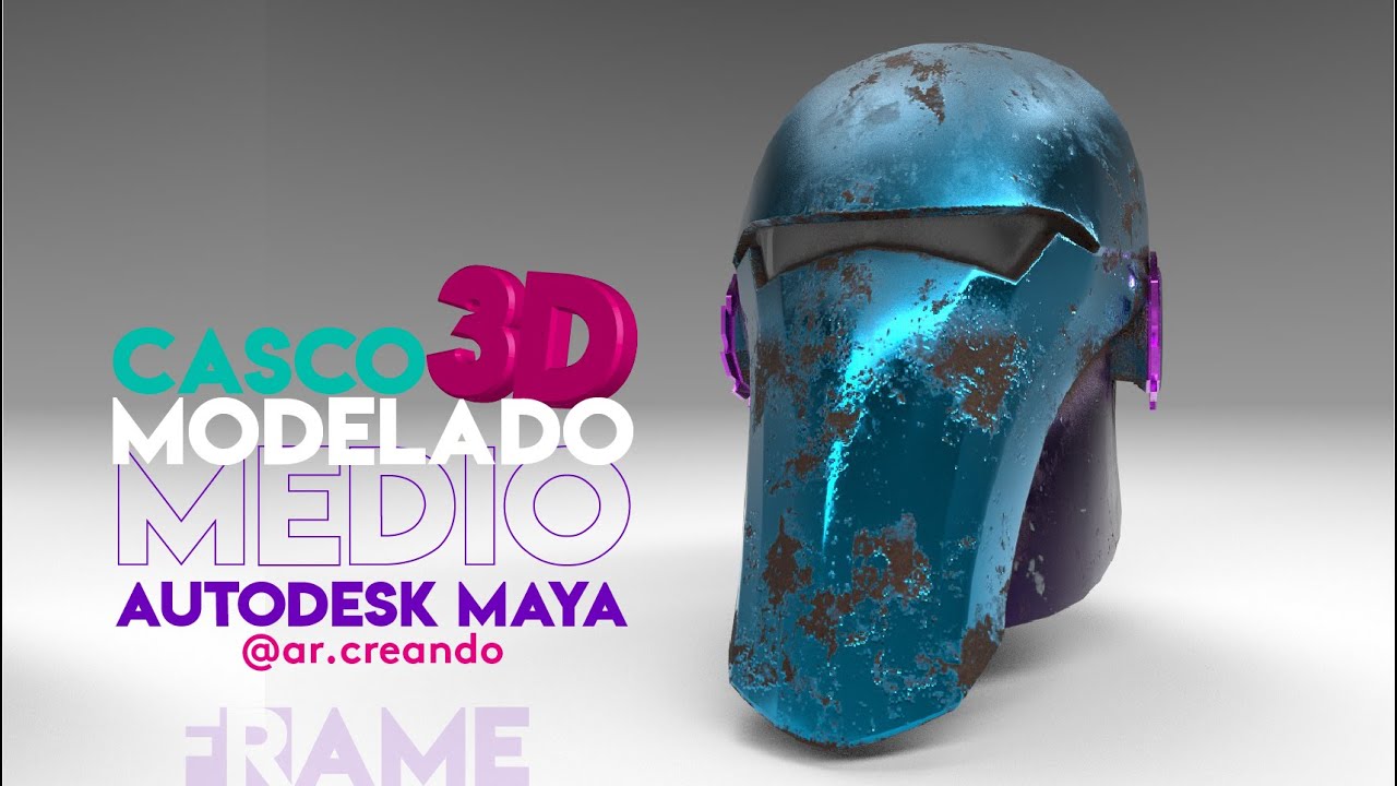 Modelado medio - Casco en 3 piezas - Autodesk maya