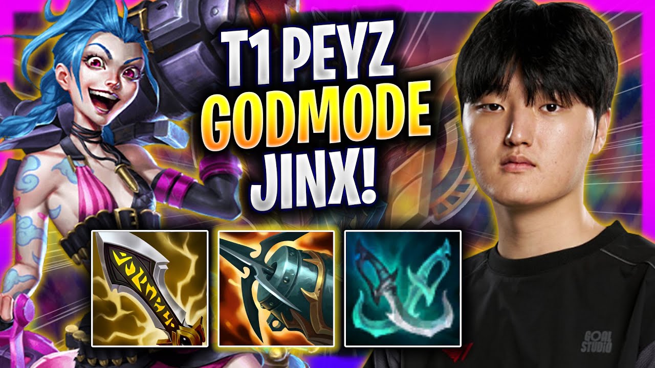 T1 PEYZ LITERALLY GOD MODE WITH JINX! - T1 Peyz Plays Jinx ADC vs Aphelios!