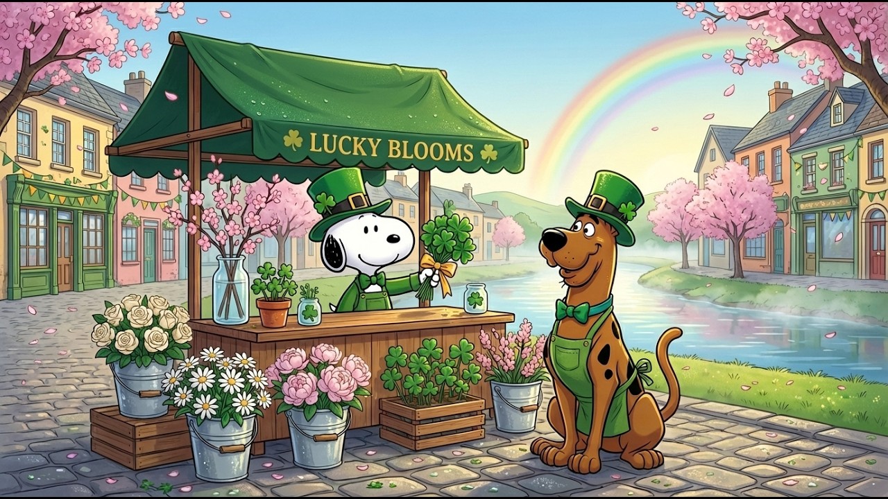 🌸 Snoopy’s Lucky Blooms St. Patrick’s Day 🍀 Smooth Jazz Classroom Music for Study 🌈 Spring Focus