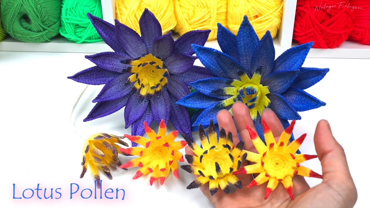 Crochet Lotus Flower Pollen Tutorial | Flower Centre Pattern