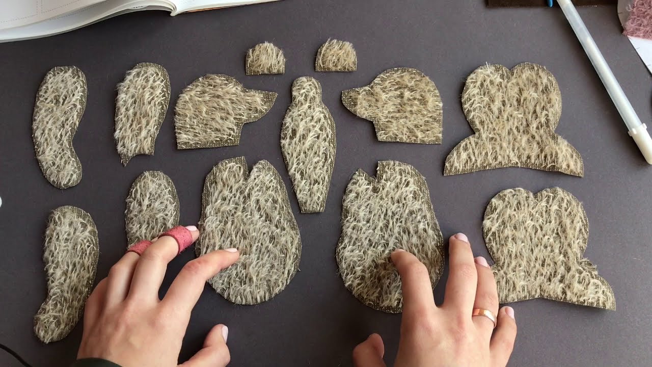 Подготавливаем мохер, вырезаем детали мишки Тедди #2 | Teddy Bear Mohair Preparation