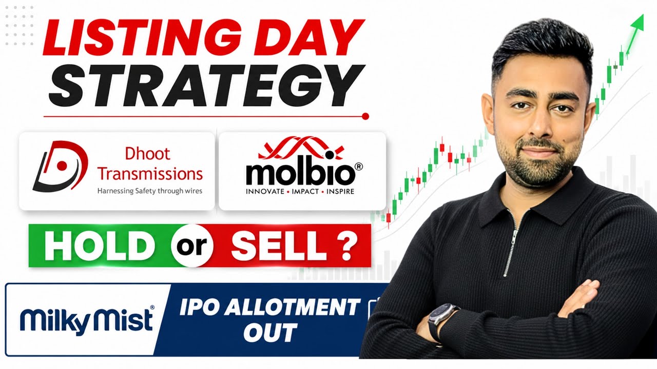 Dhoot IPO Listing Day Strategy | Molbio IPO Listing Day Strategy | Milky Mist IPO | Jayesh Khatri 