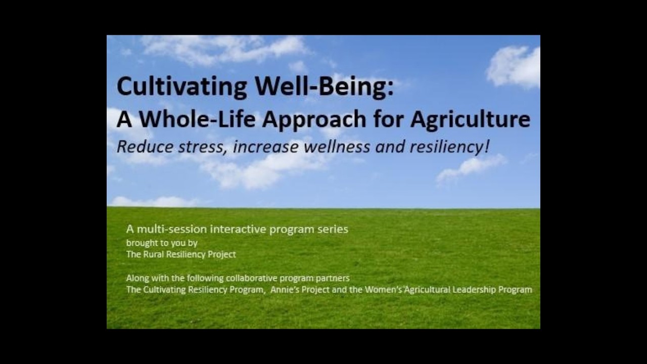 Cultivating Well-Being: A Whole-Life Approach for Agriculture - Session 2 Occupational Wellness