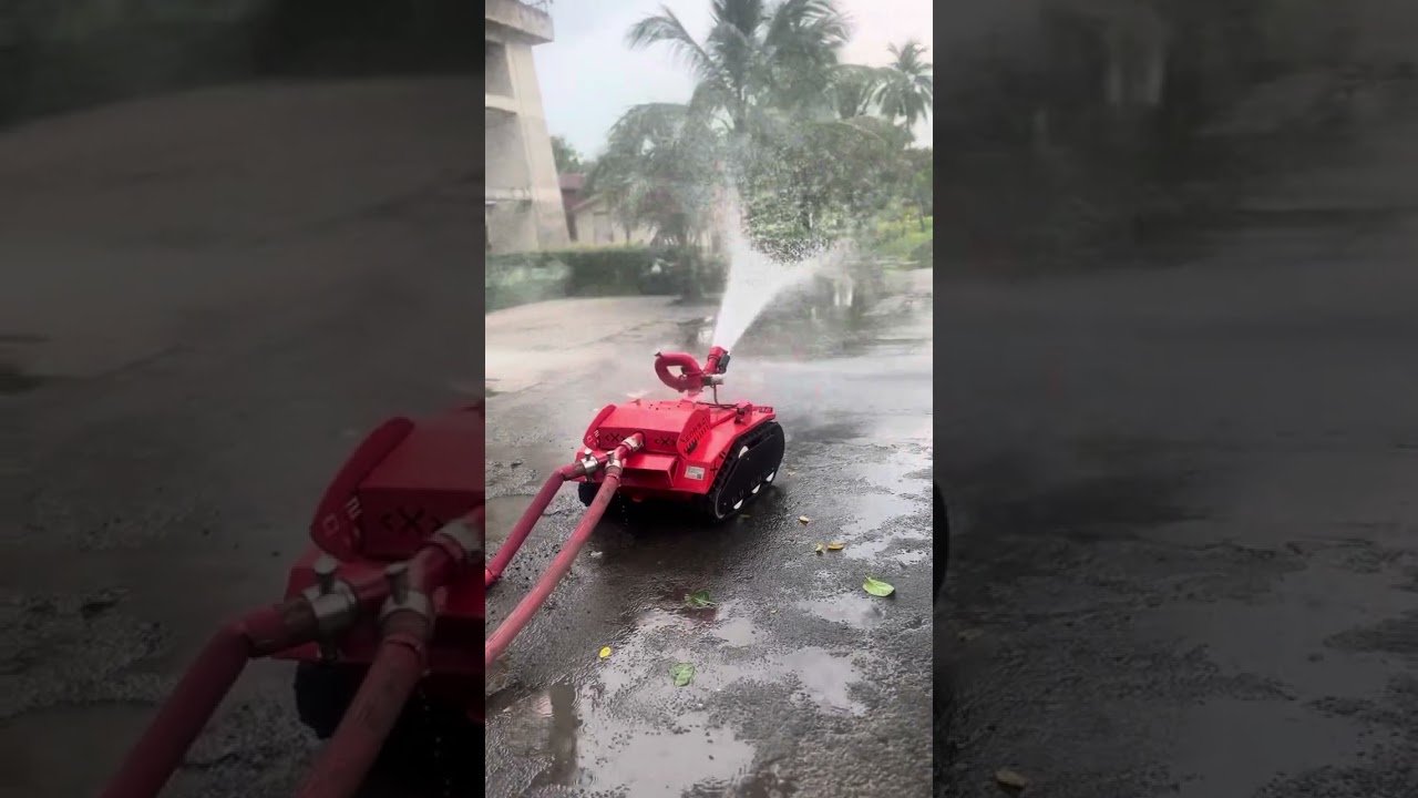Demonstration of Fire Fighting Robot XENA 5.0  during 13th FSRM at Kolkata