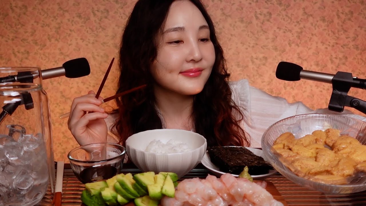 🥑 성게알 무한대로 들어가는 조합｜성게알 + 단새우 이팅사운드 ASMR