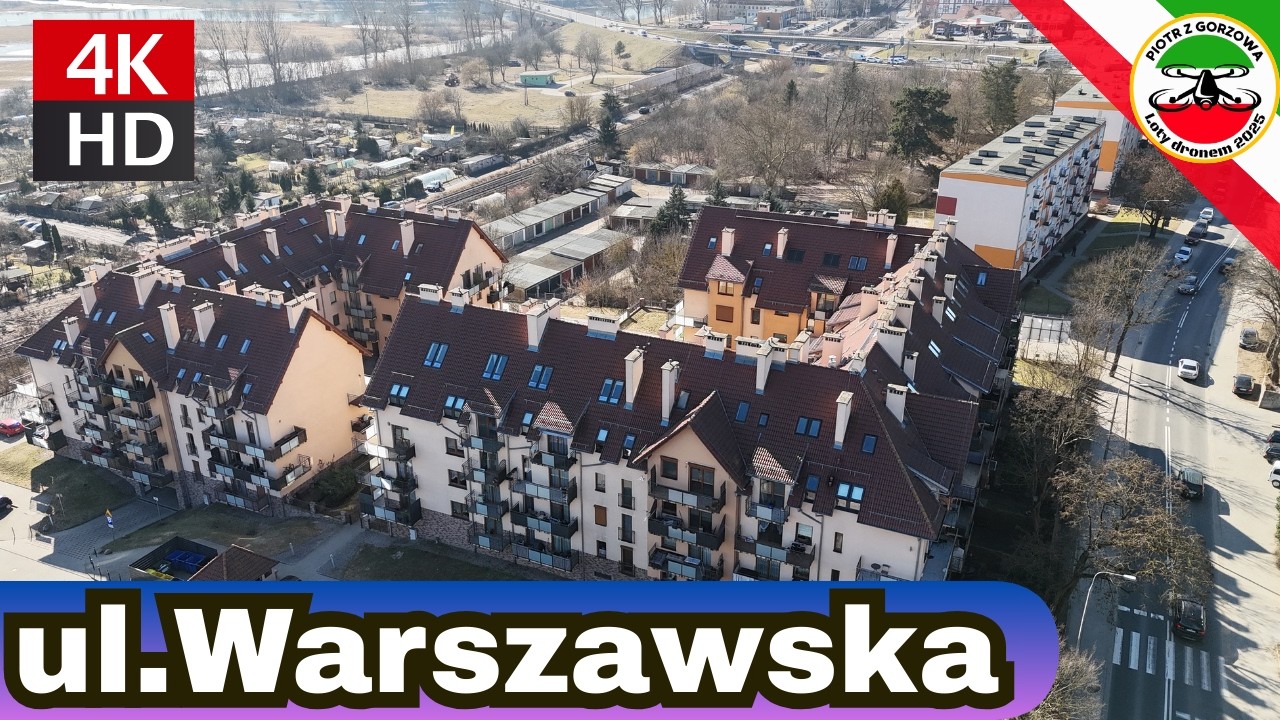 Gorzów Wielkopolski. ul. Warszawska  06 03 2026, DRON 4K,polskie miasta z lotu ptaka.