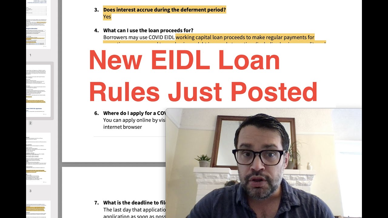 New EIDL Loan Rules Just Posted