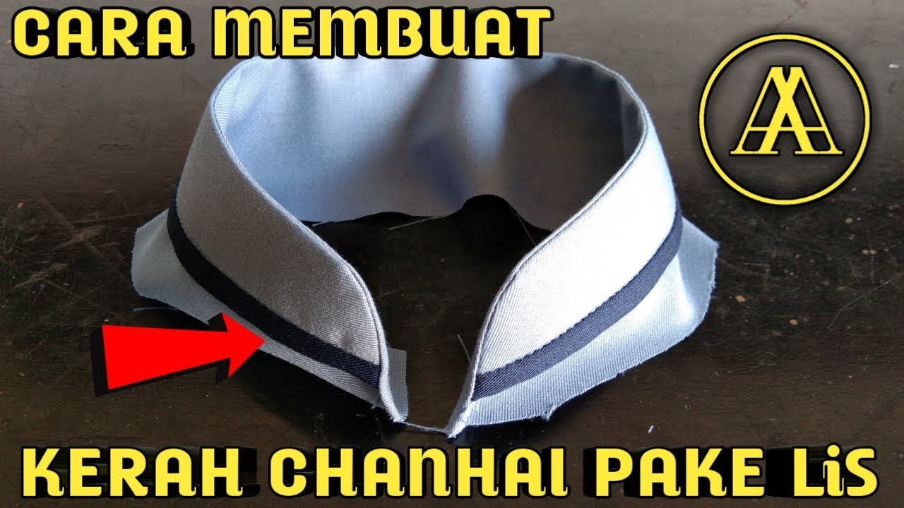 Cara menjahit kerah baju  koko pakek lis