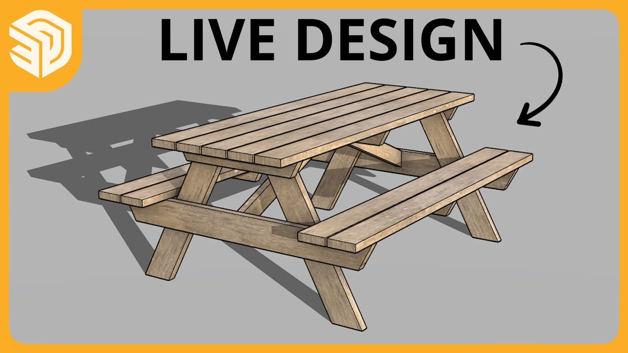 Picnic table modeling LIVE!